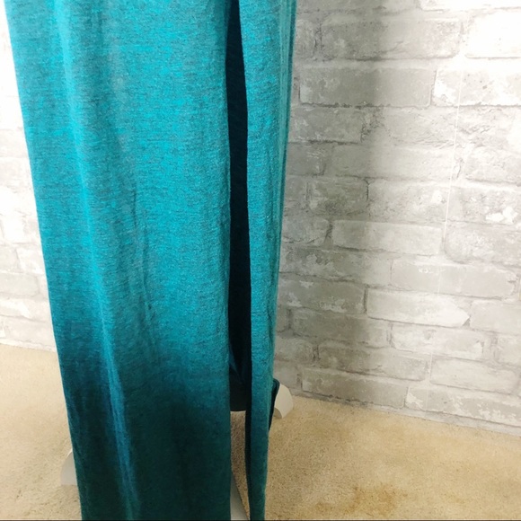 CHASER Teal Scoop Neck Sleeveless Maxi Dress with Tie Waist & Side Slits Medium - Picture 7 of 13